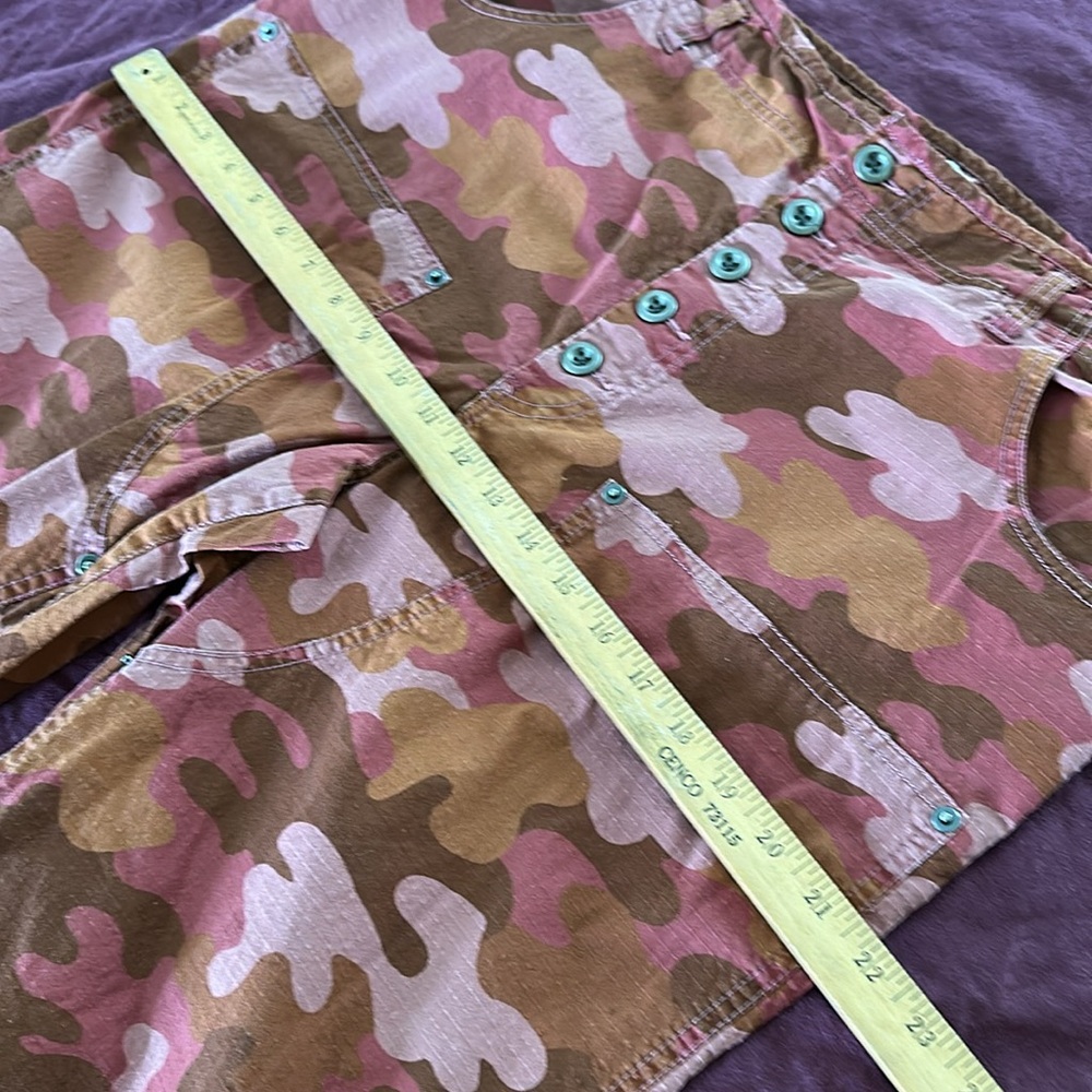 Sundance Pants pink rust orange camo Sz 16 cotton w stretch 4 pockets buttons - Picture 4 of 9